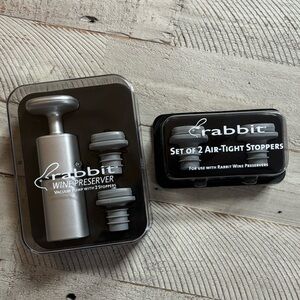 Rabbit Vacuum Wine Sealer and 2 pack Wine Stoppers